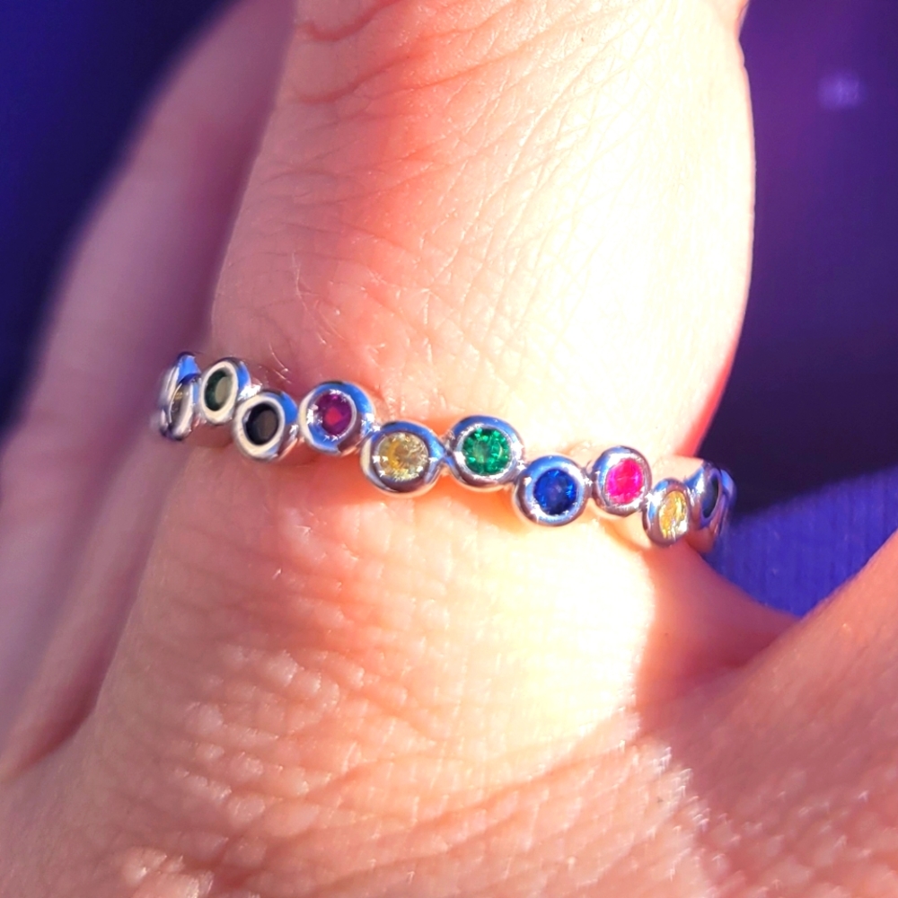💝 Multi Color Circle Gemstone Fashion Band